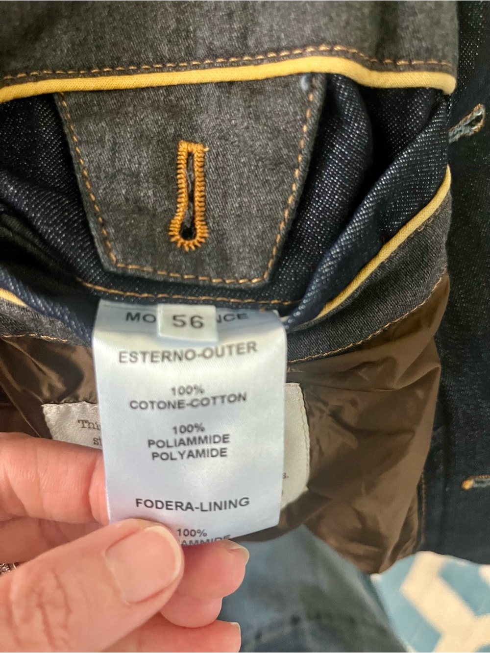 Waterville Italy Luxury Hybrid Denim Quilted Jacket Sz IT 56 US Large - Picture 6 of 9